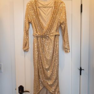 Gold Sequined Dress NWOT